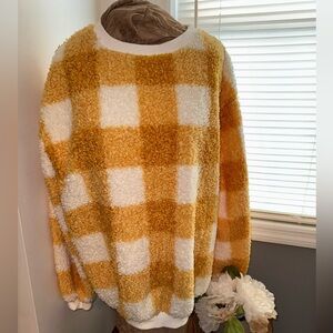 Love + Harmony Checkered Sherpa Pullover M/L